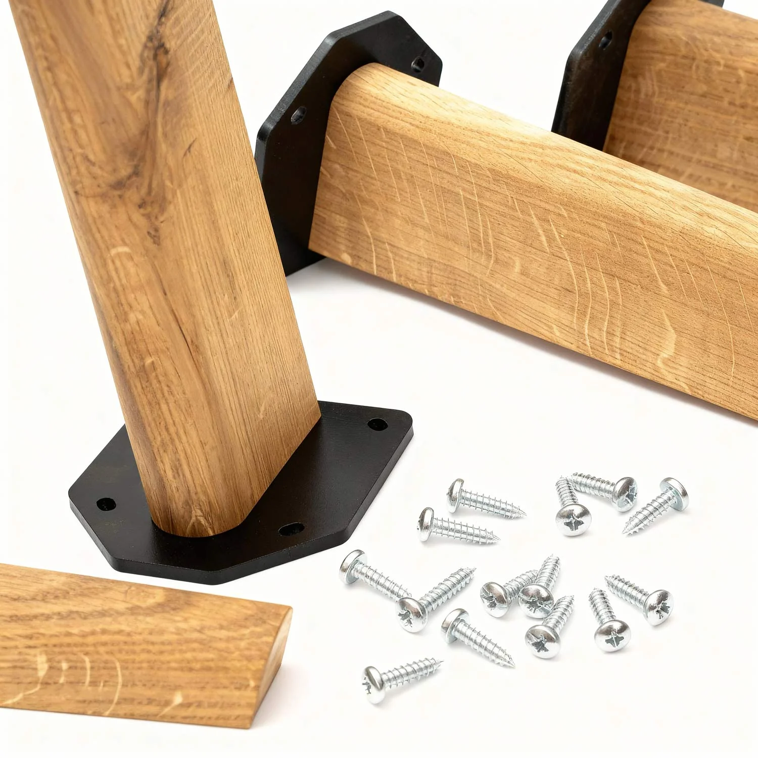 86cm Tapered Oak Table Legs - Image 4