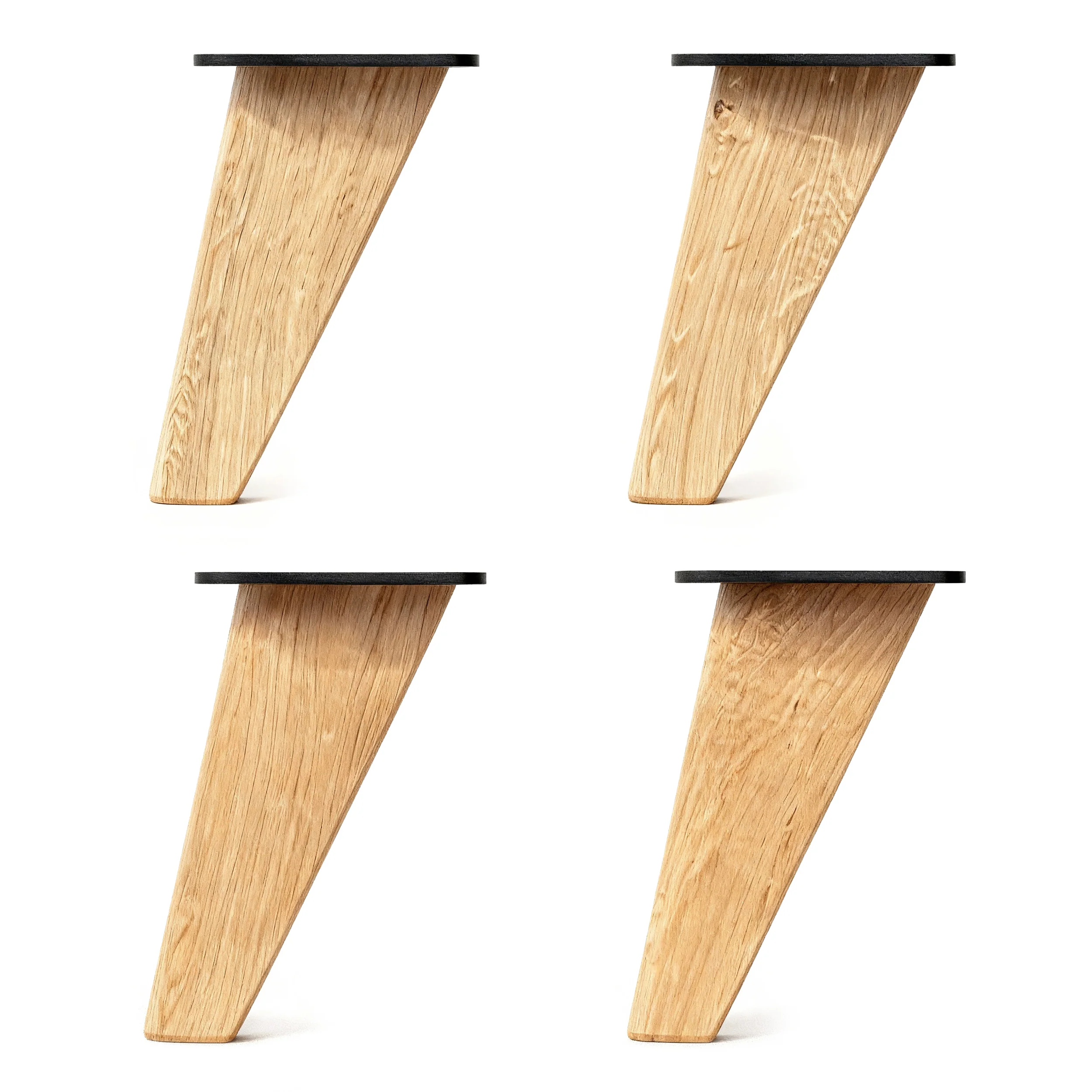 20cm Tapered Oak Table Legs - Image 6