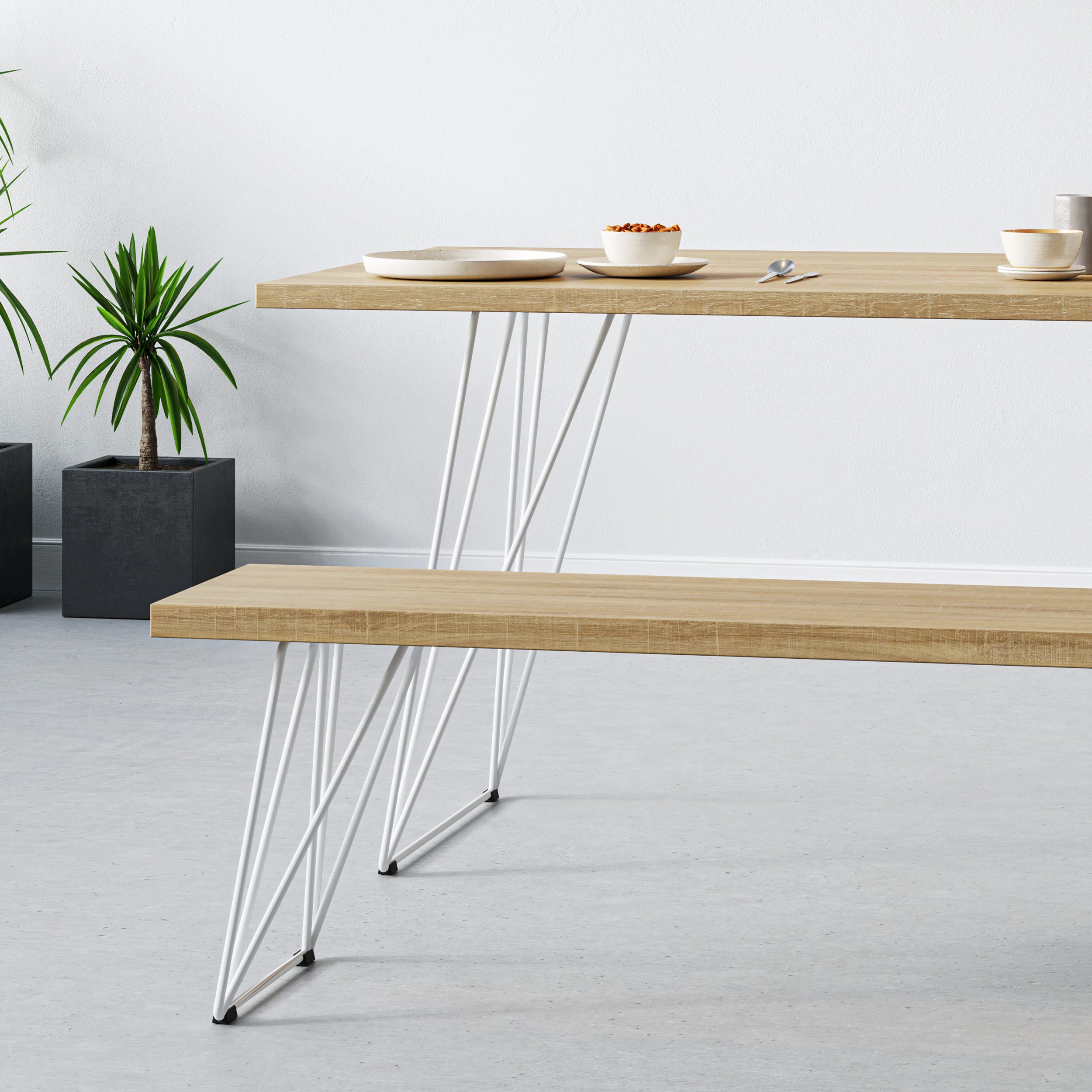 Hairpin Wireframe Legs | 40cm Bench - Image 11