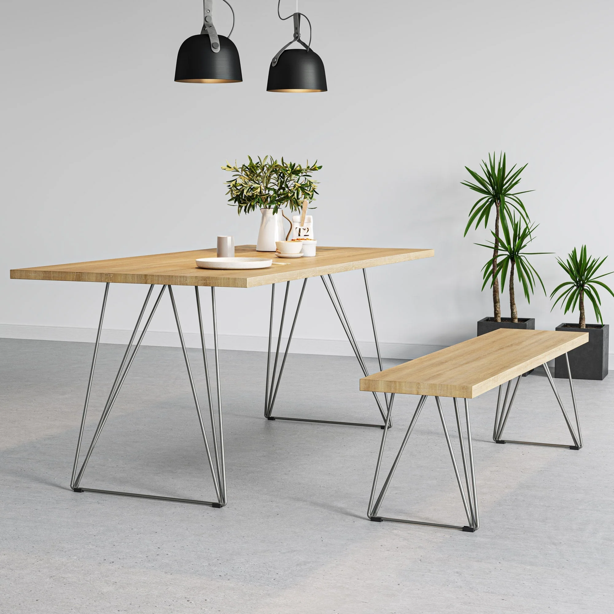 Hairpin Wireframe Legs | 40cm Bench - Image 5