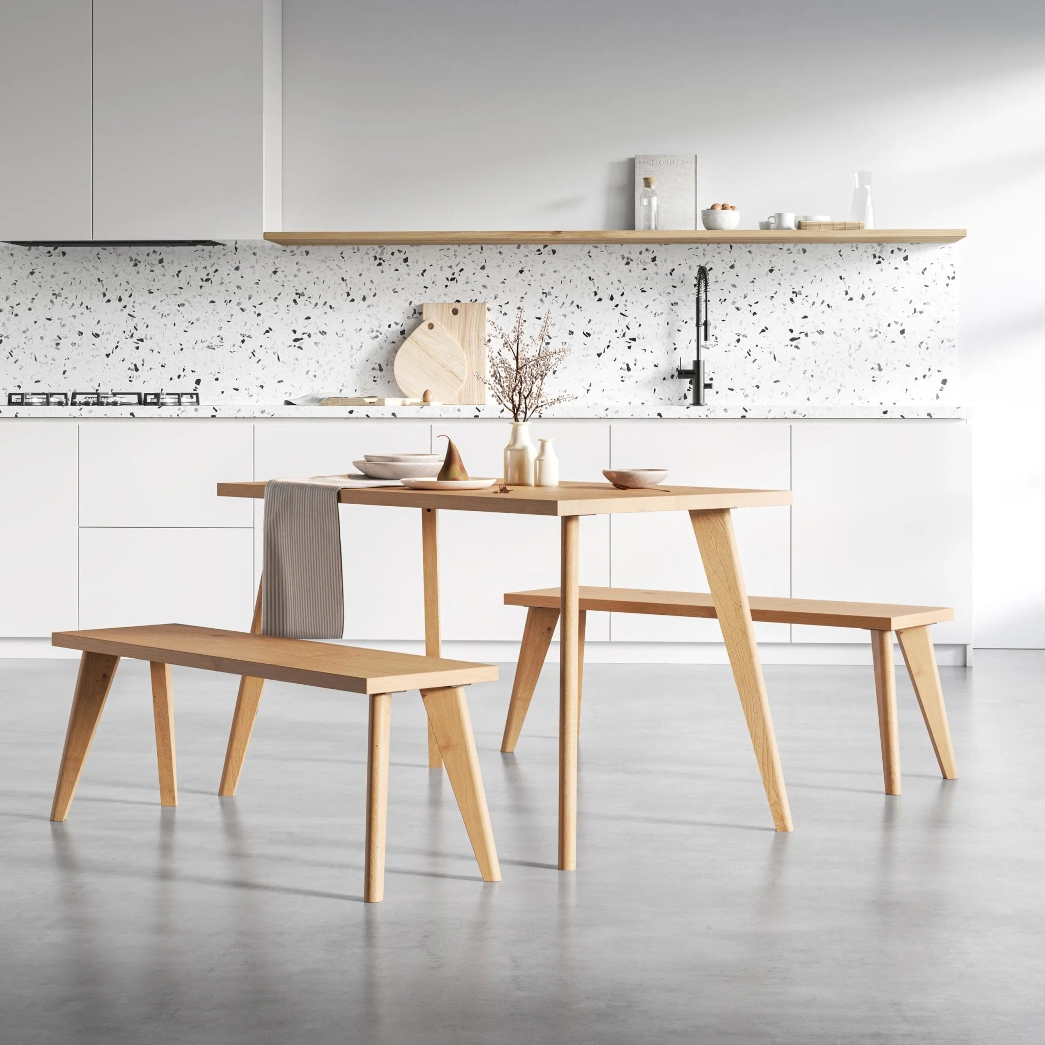 40cm Tapered Oak Table Legs - Image 5