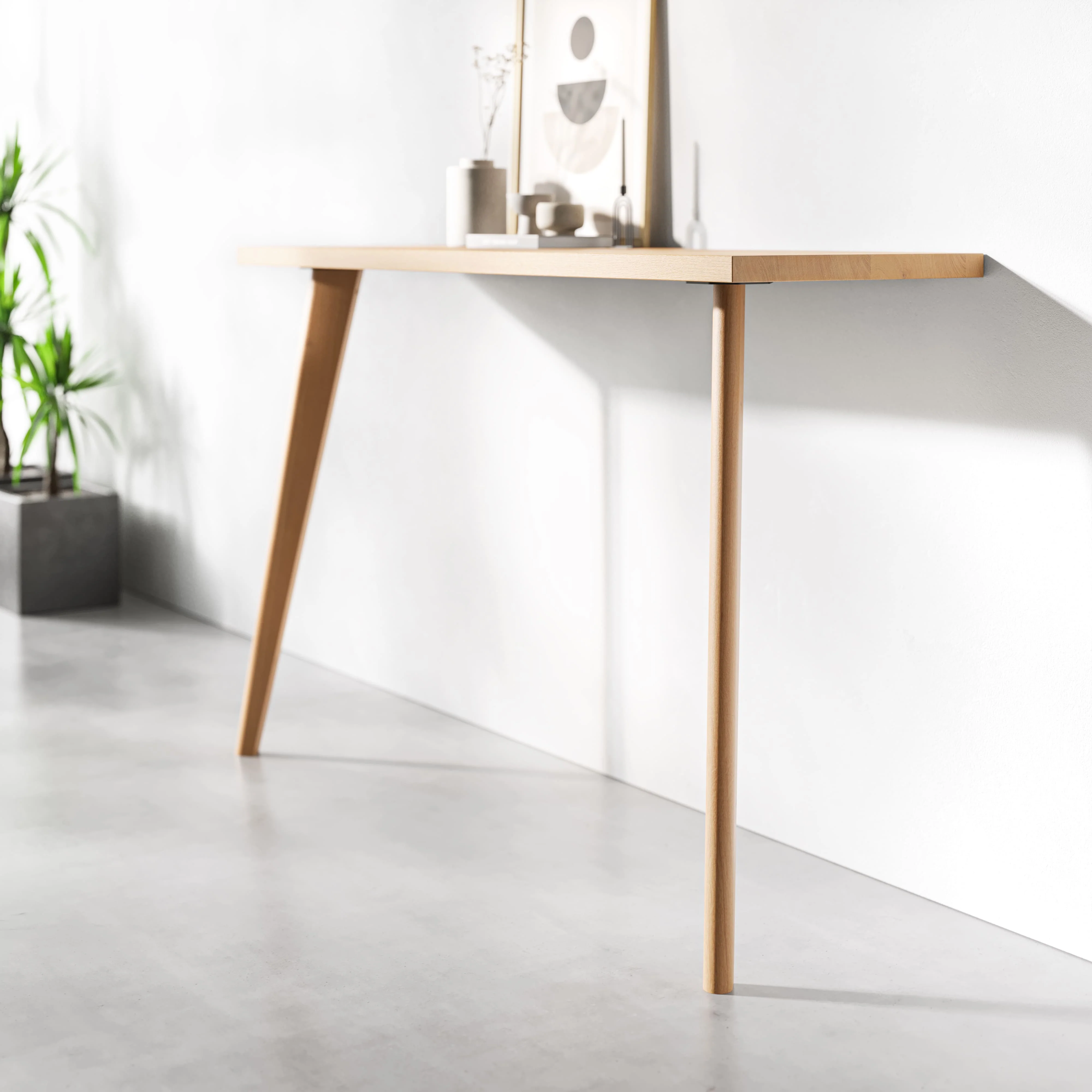 86cm Tapered Oak legs (2 Pack) - Image 3