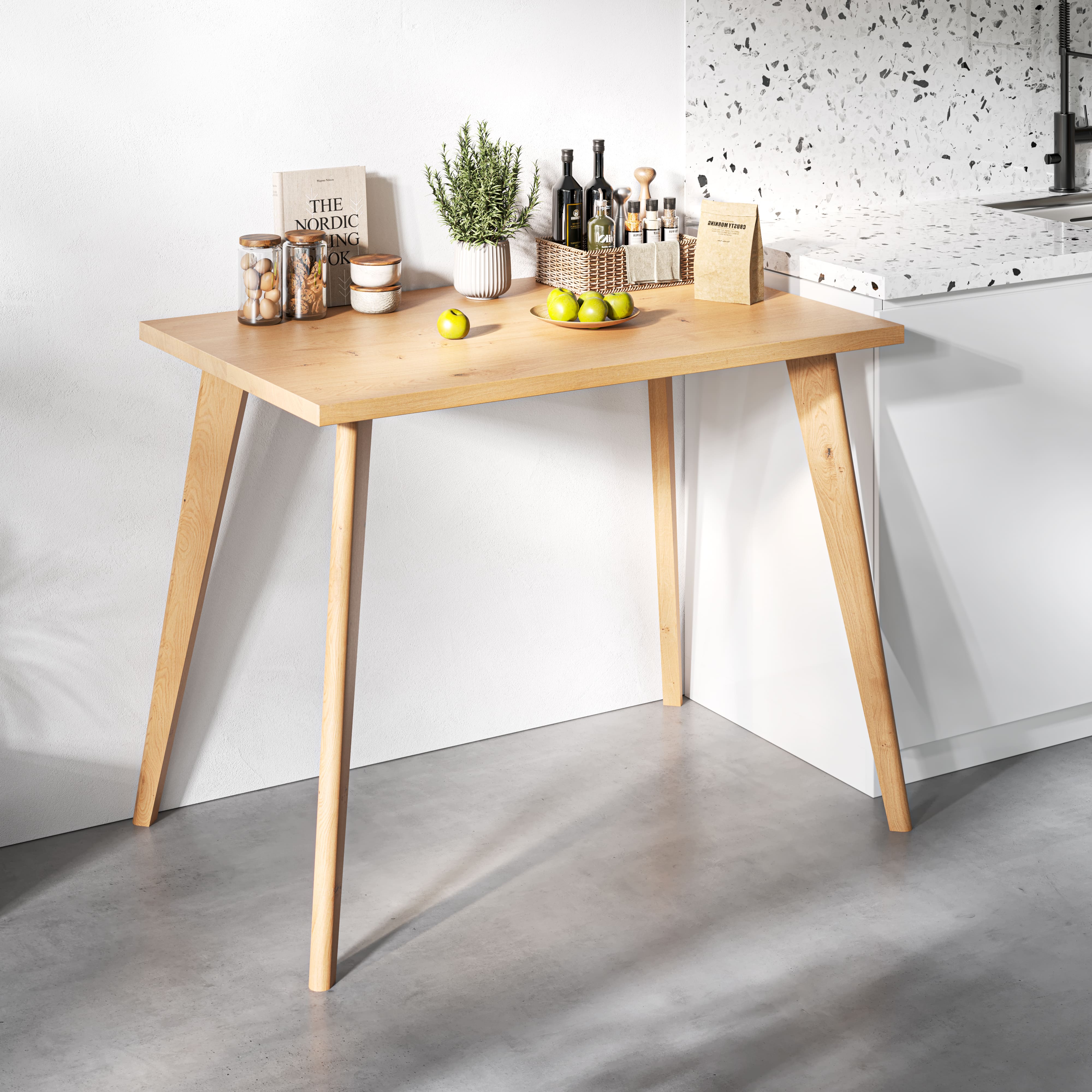 86cm Tapered Oak Table Legs - Image 2
