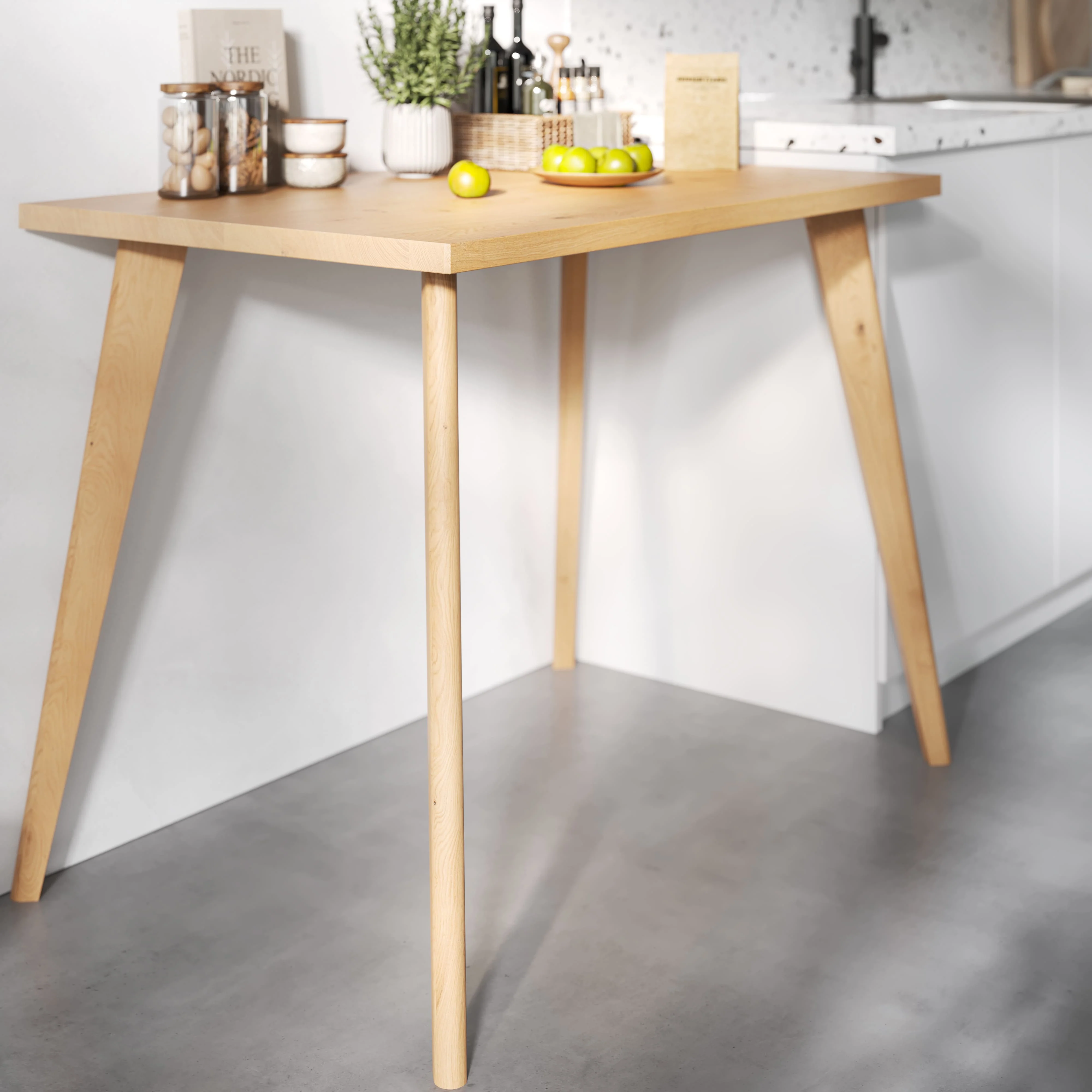 86cm Tapered Oak Table Legs - Image 3
