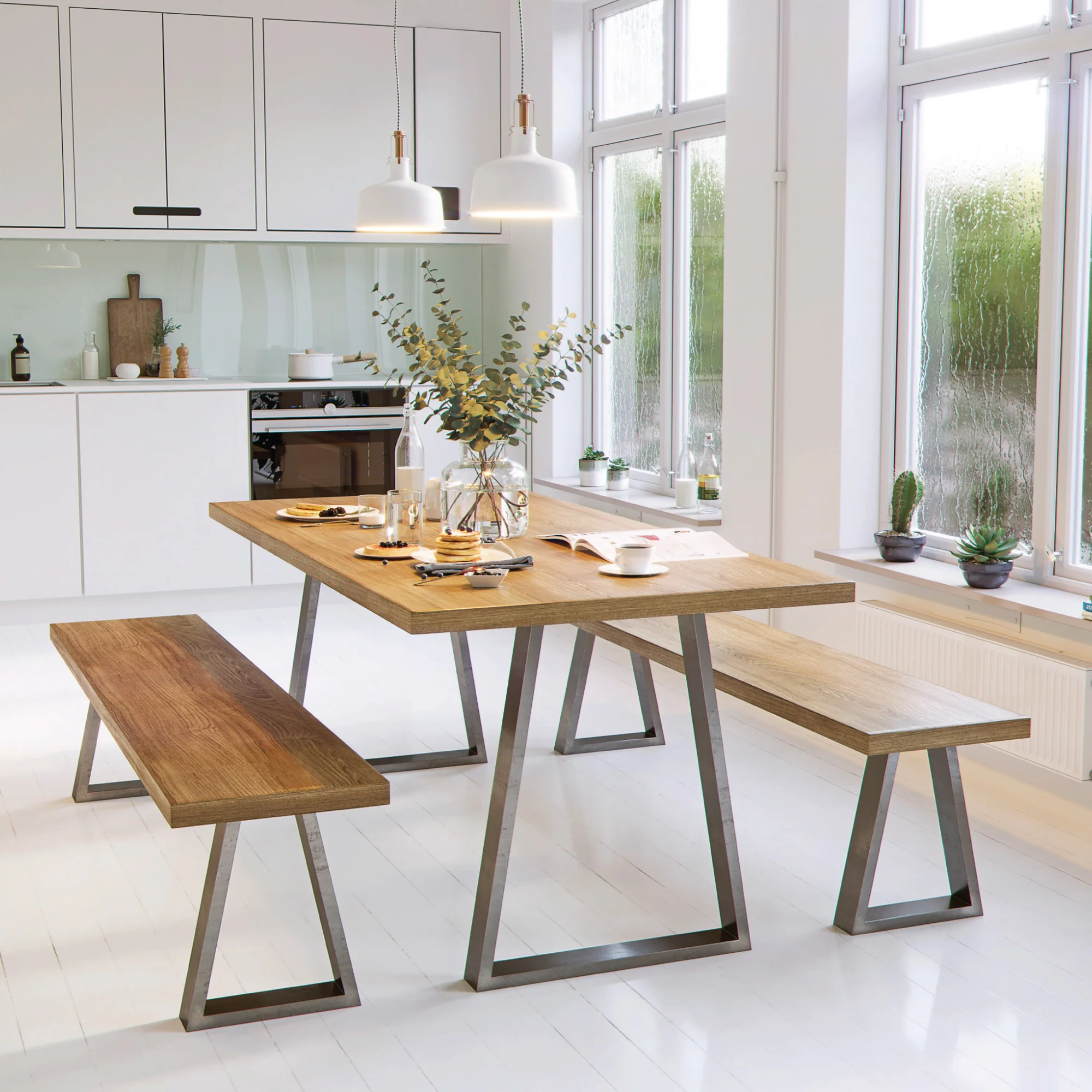 Trapezium Industrial Legs | 71cm Table - Image 7