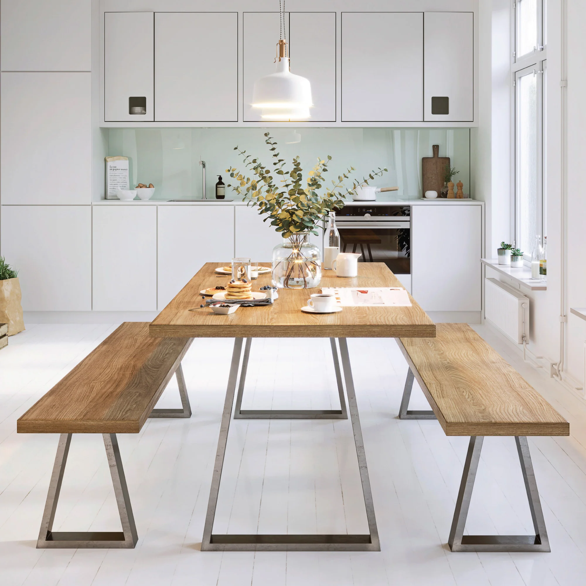 Trapezium Industrial Legs | 71cm Table - Image 8