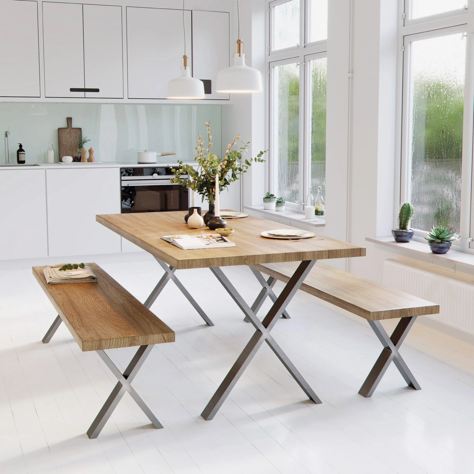 X-Frame Industrial legs | 71cm Table - Image 2