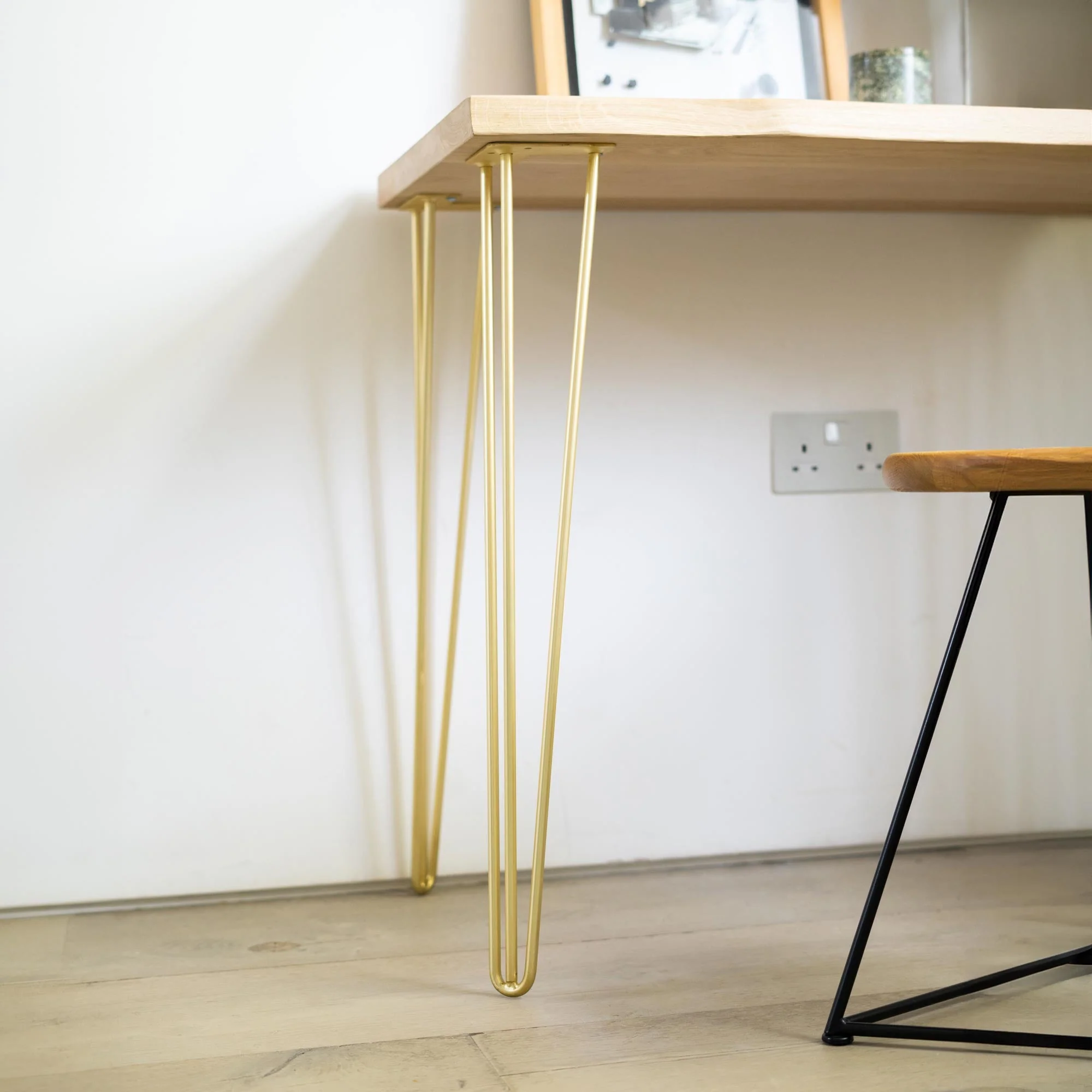 Satin Brass Hairpin Legs - Image 4