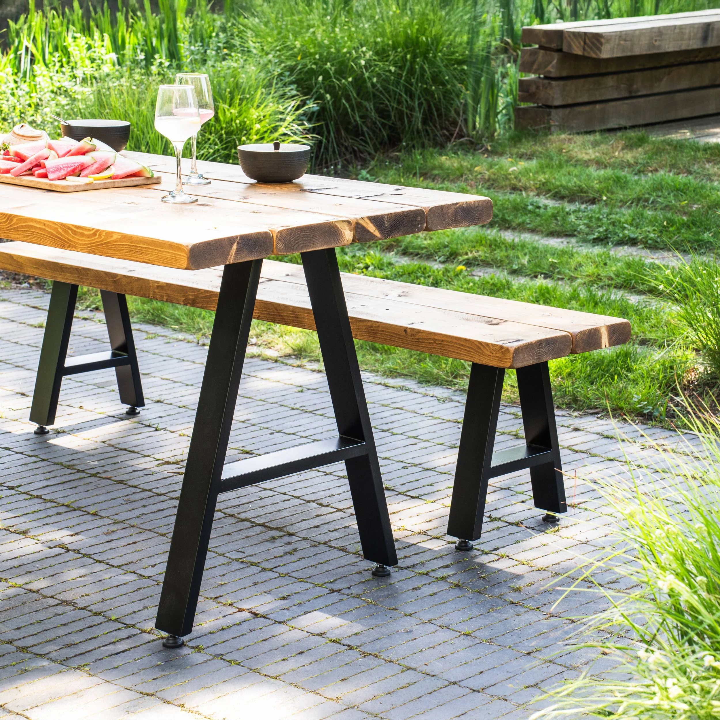A-Frame Industrial legs, with Outdoor Hardware Pack | 71cm Table - Image 3