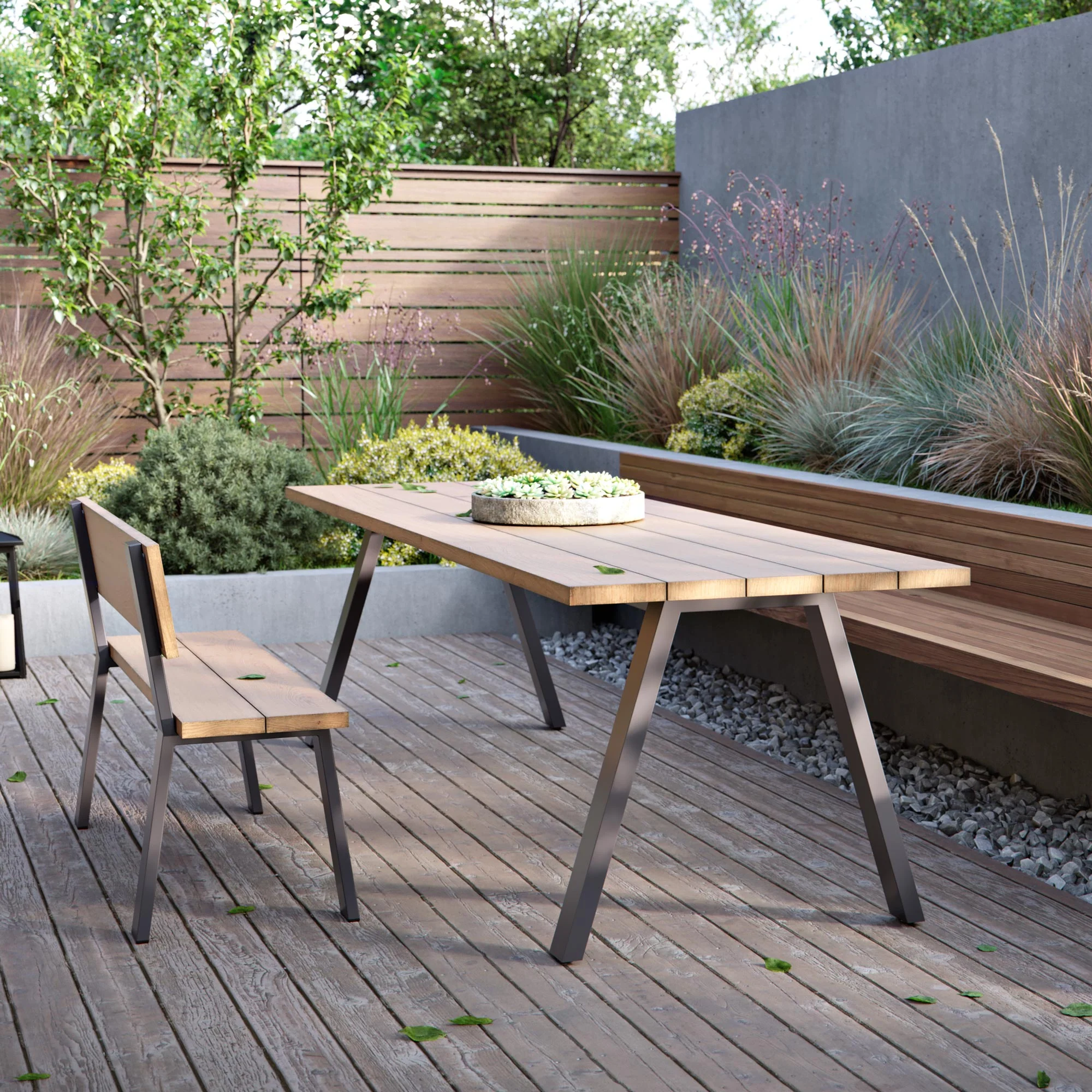 Outdoor Back Bench - Image 3