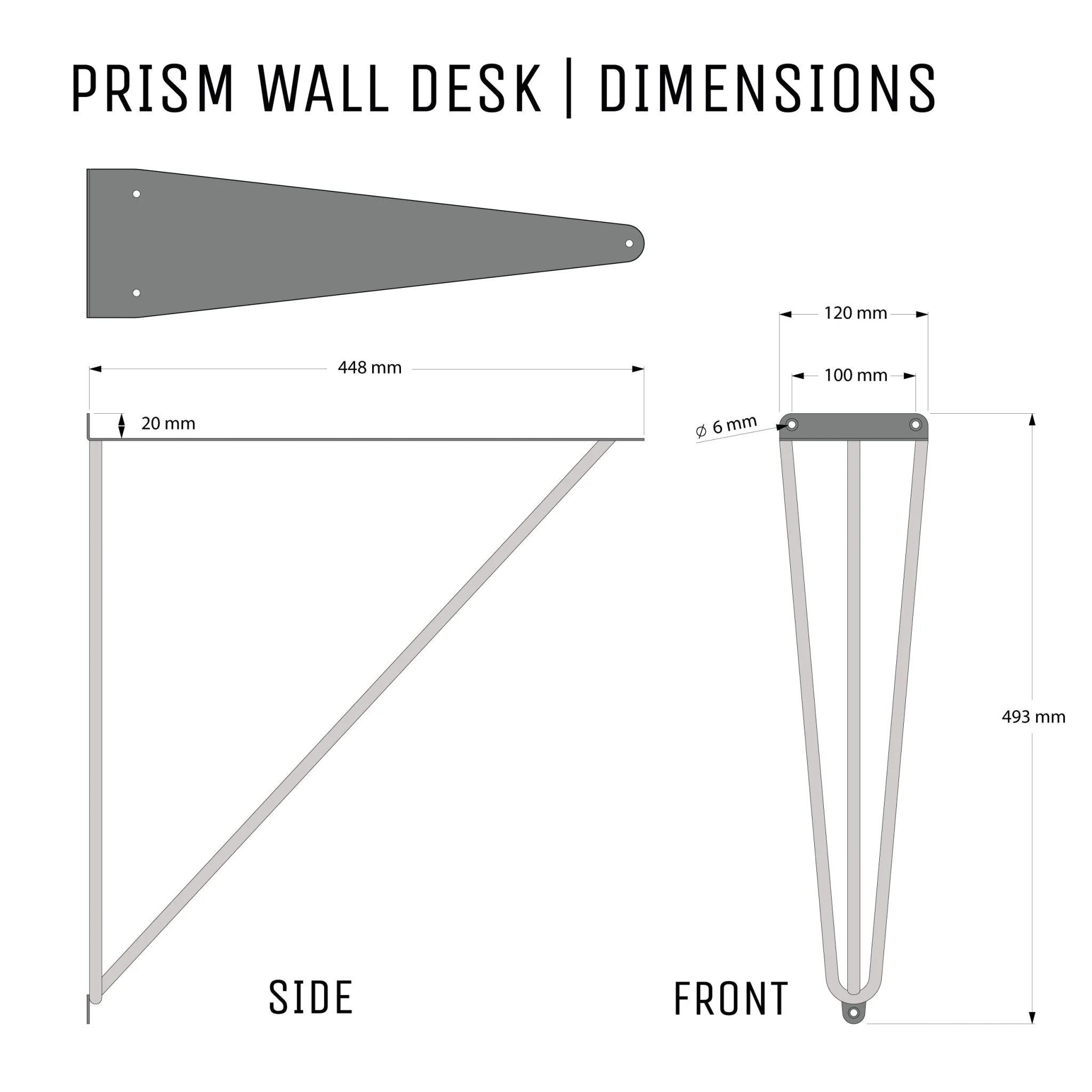 Prism Wall Desk Brackets - Image 3