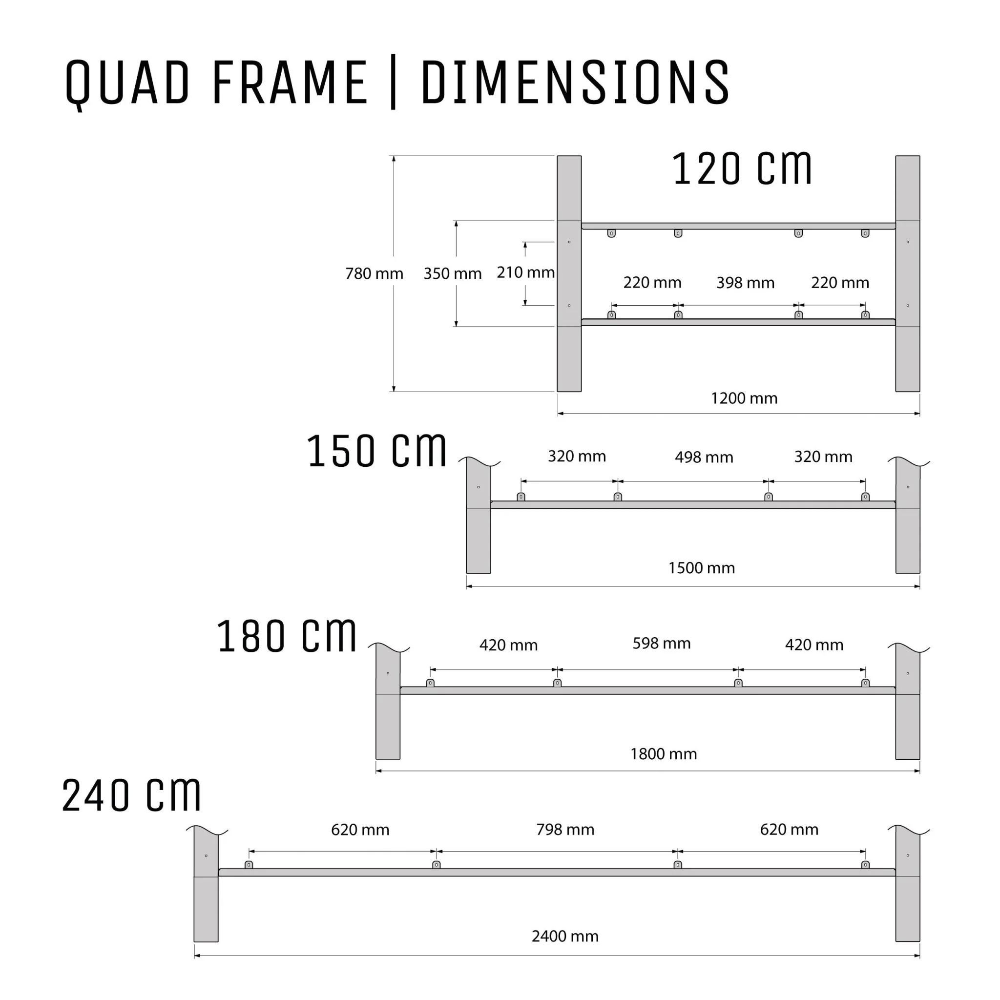 Quad Frame | 71cm Table - Image 5