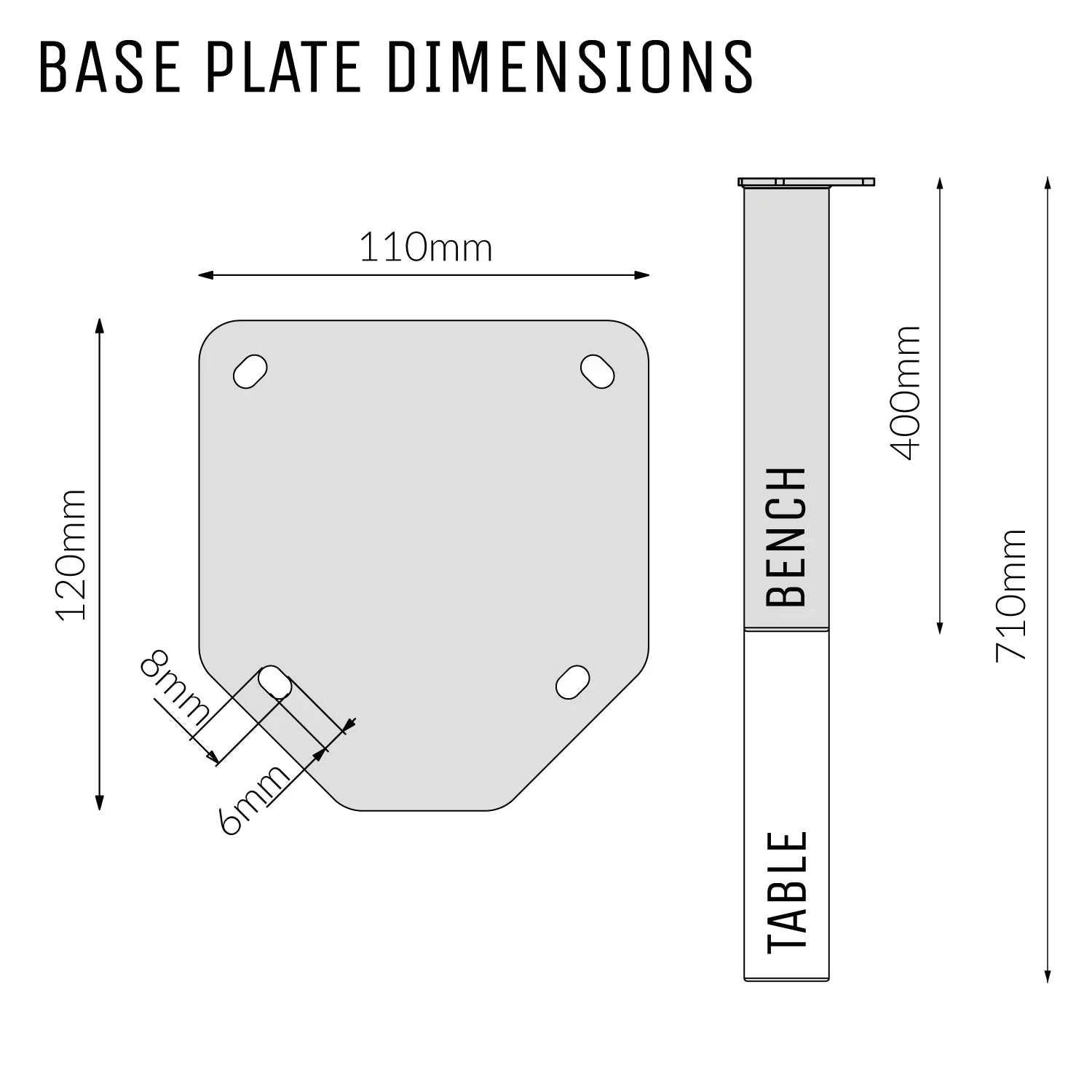 Single Pin Box legs | 71cm Table - Image 3