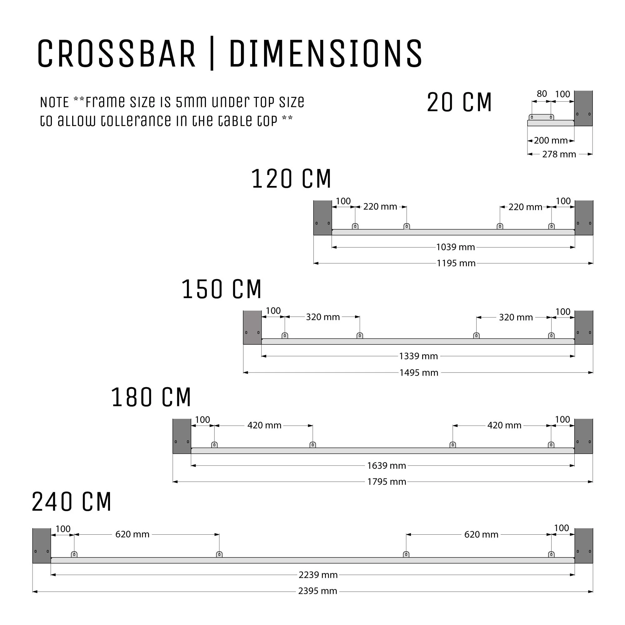 Square Industrial Frame | 102cm Bar - Image 3