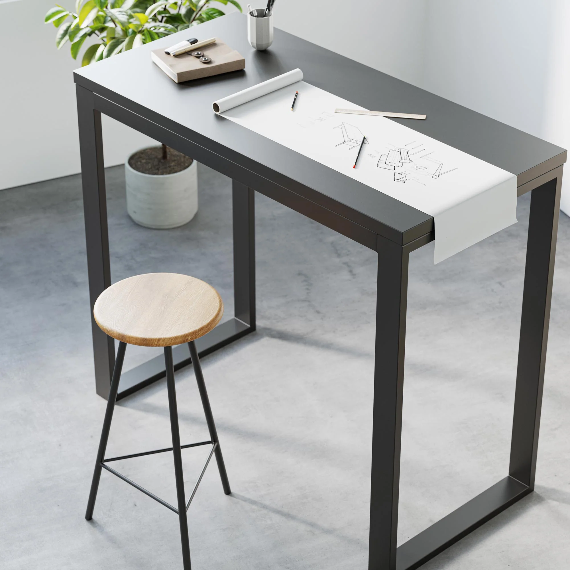 Square Industrial Frame | 86cm Counter - Image 9