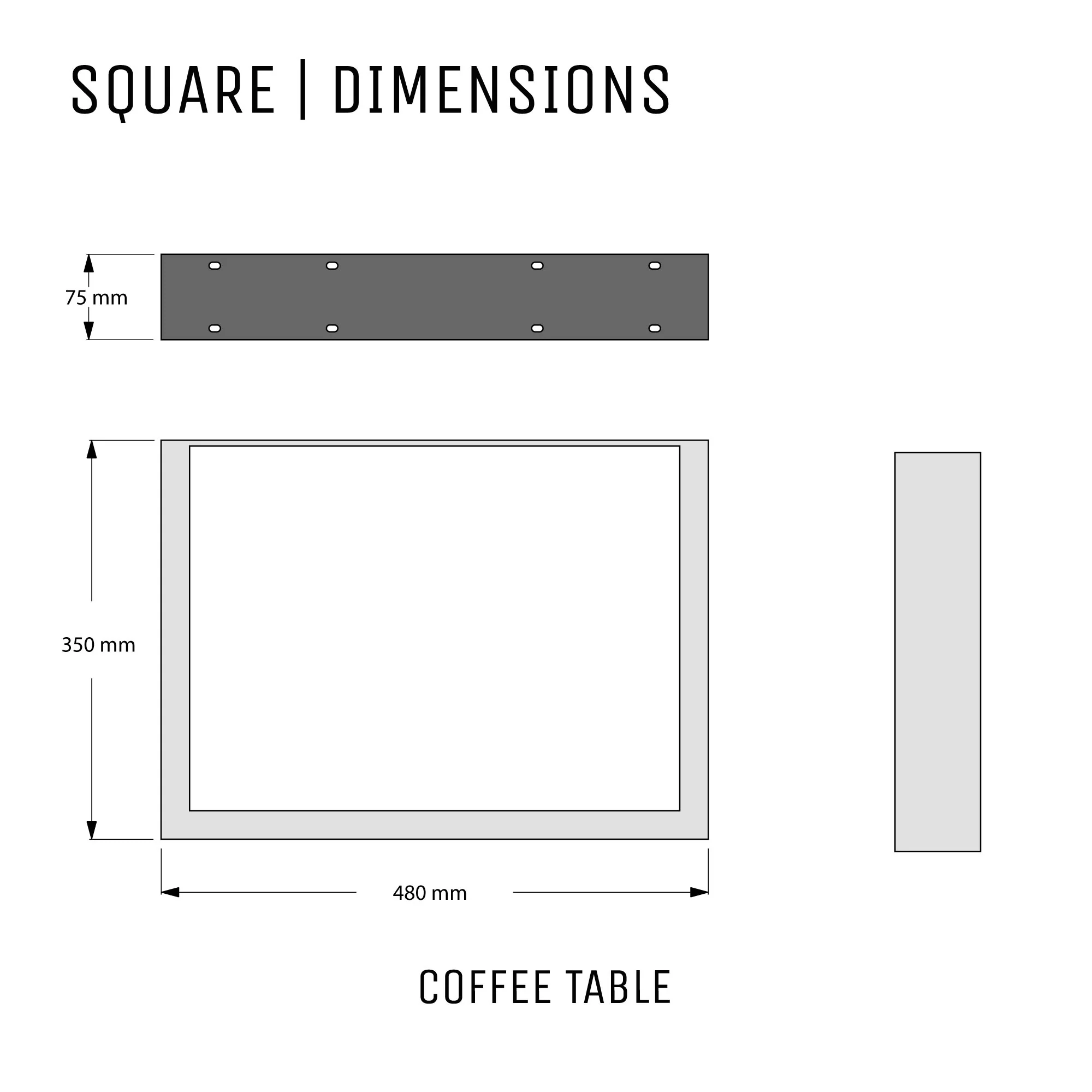 Square Industrial Legs | 35cm Coffee Table - Image 5