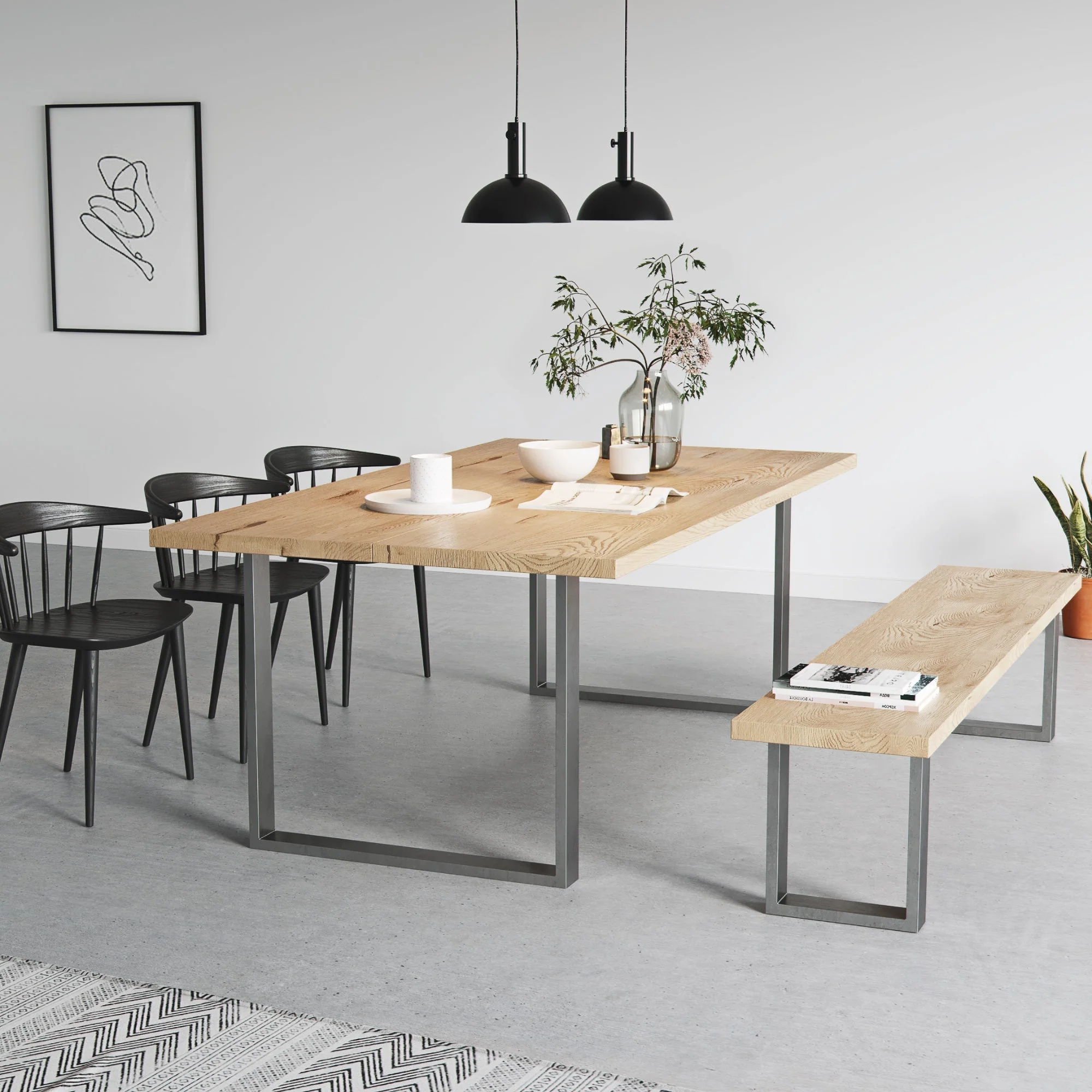 Square Industrial Legs | 71cm Table Wide - Image 2