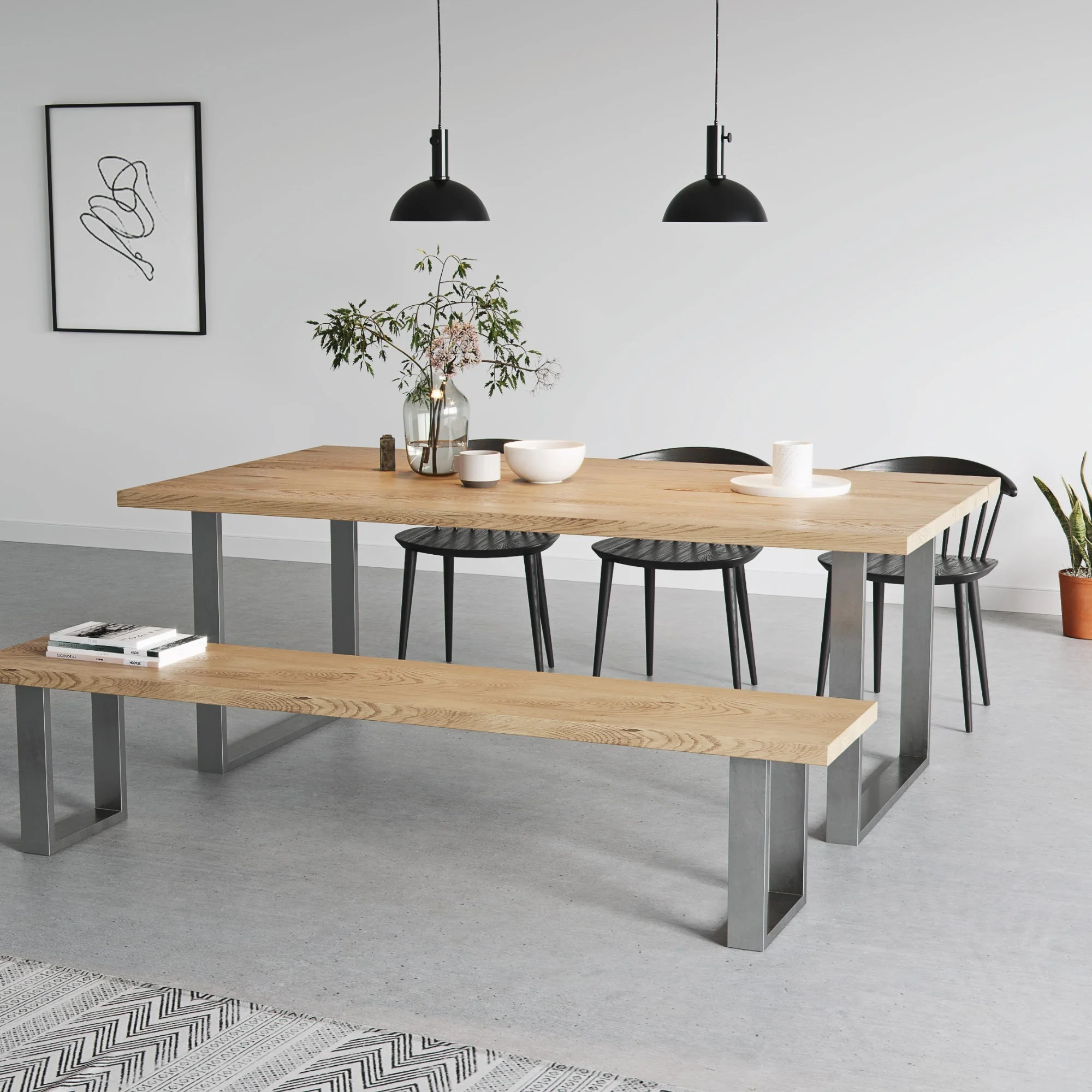Square Industrial Legs | 71cm Table Wide - Image 3