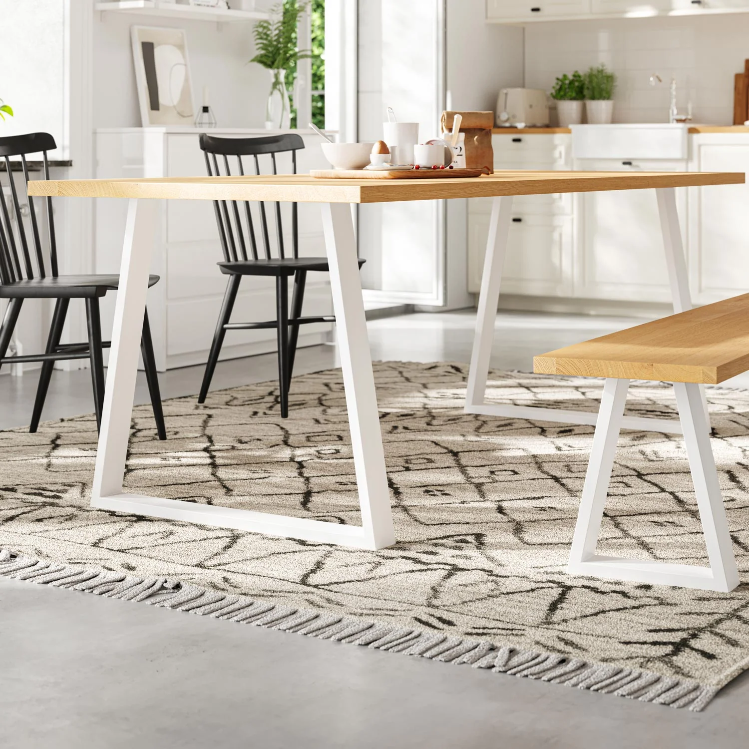 Trapezium Industrial Legs | 71cm Table Wide - Image 11
