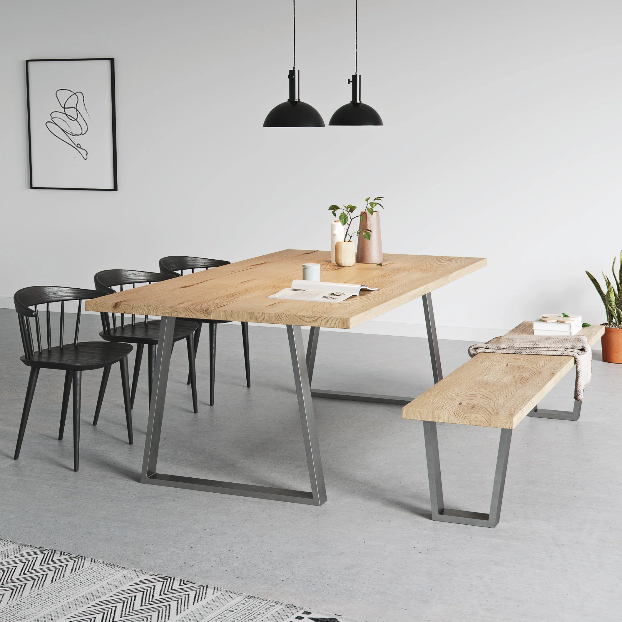 Trapezium Industrial Legs | 71cm Table Wide - Image 5