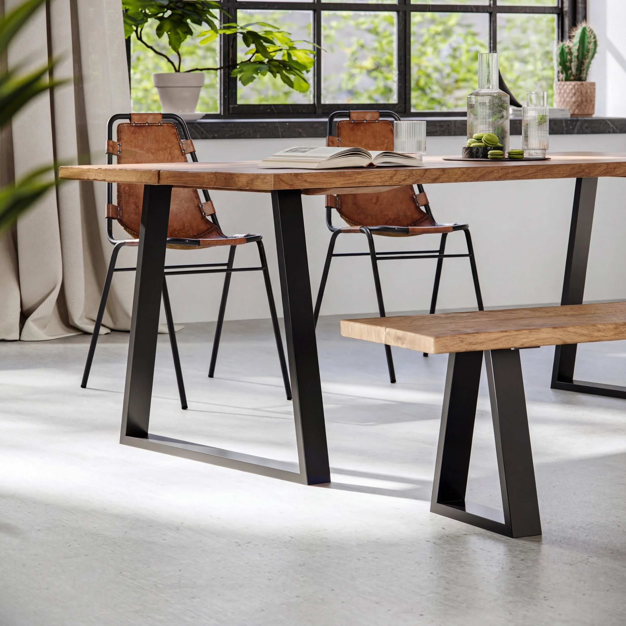 Trapezium Industrial Legs | 71cm Table Wide - Image 8
