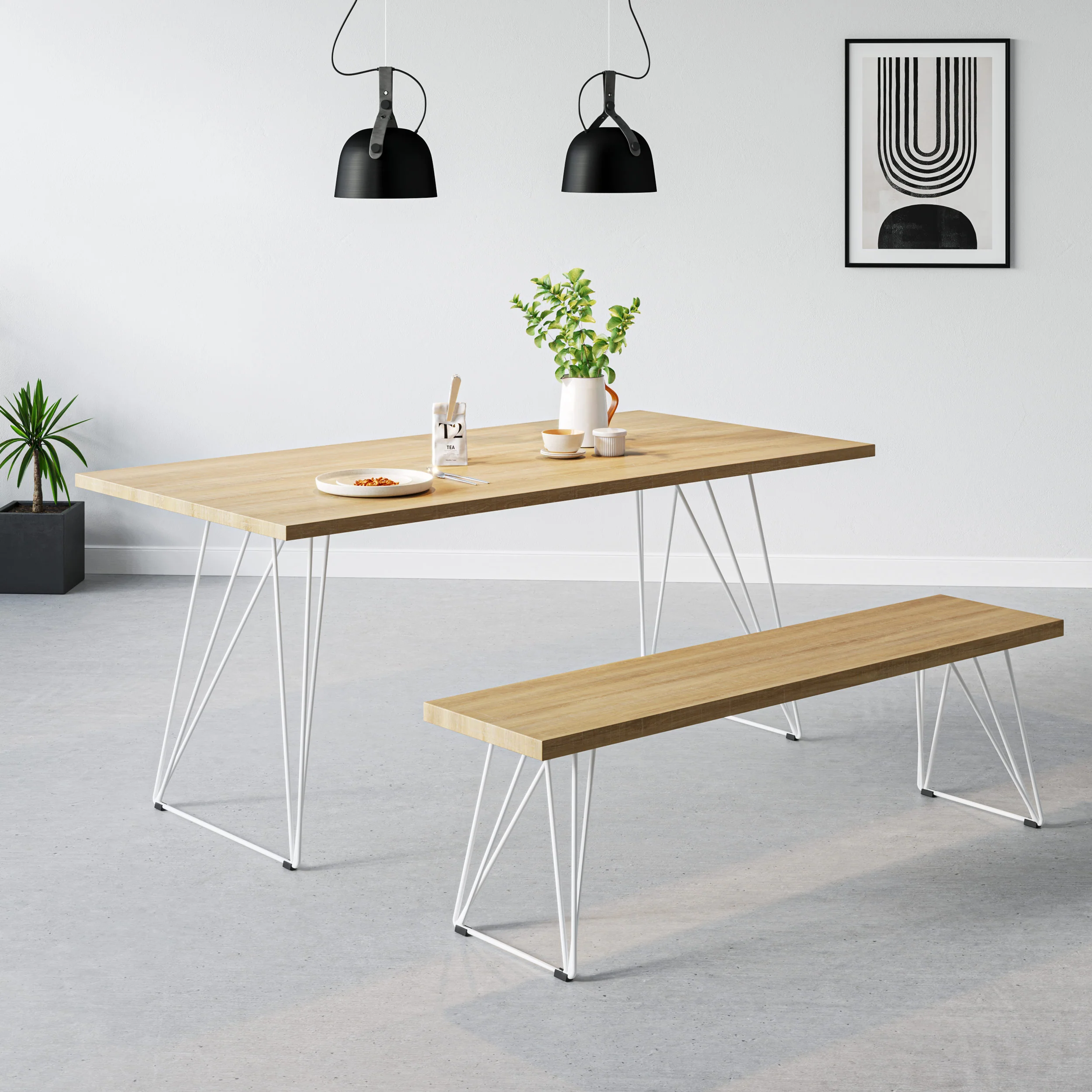 Hairpin Wireframe Legs | 71cm Table - Image 12