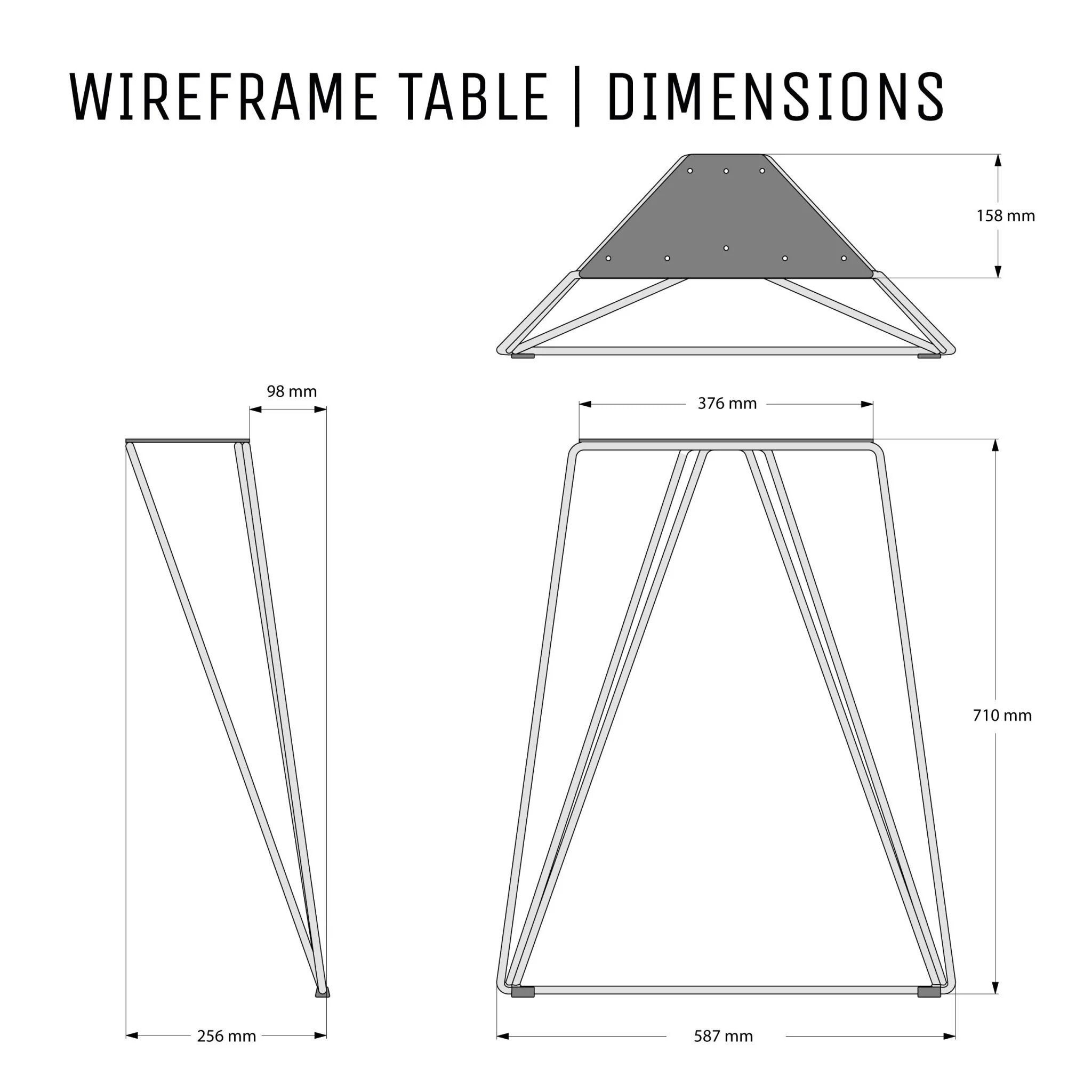 Hairpin Wireframe Legs | 71cm Table - Image 3