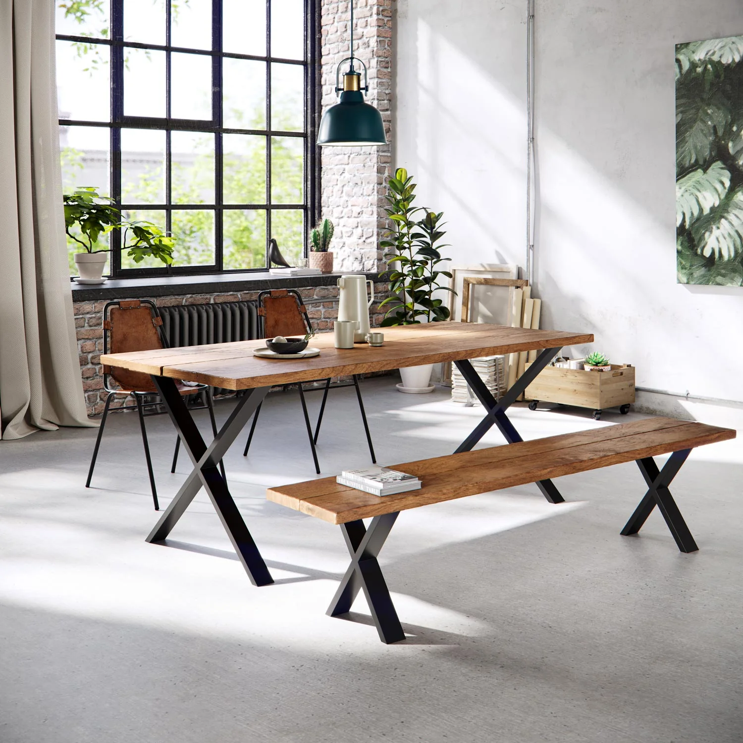 X-Frame Industrial legs | 40cm Bench - Image 10
