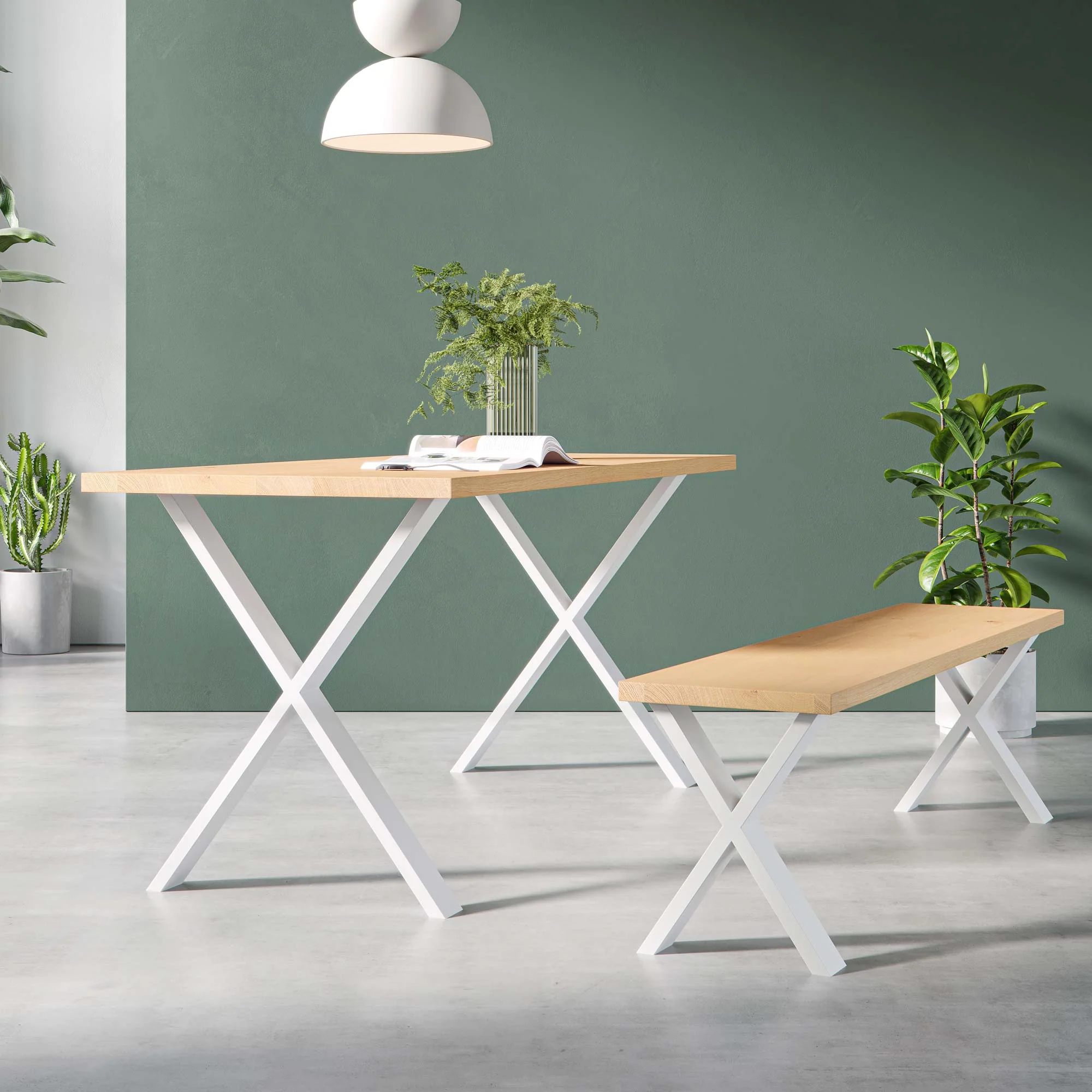 X-Frame Industrial legs | 40cm Bench - Image 14