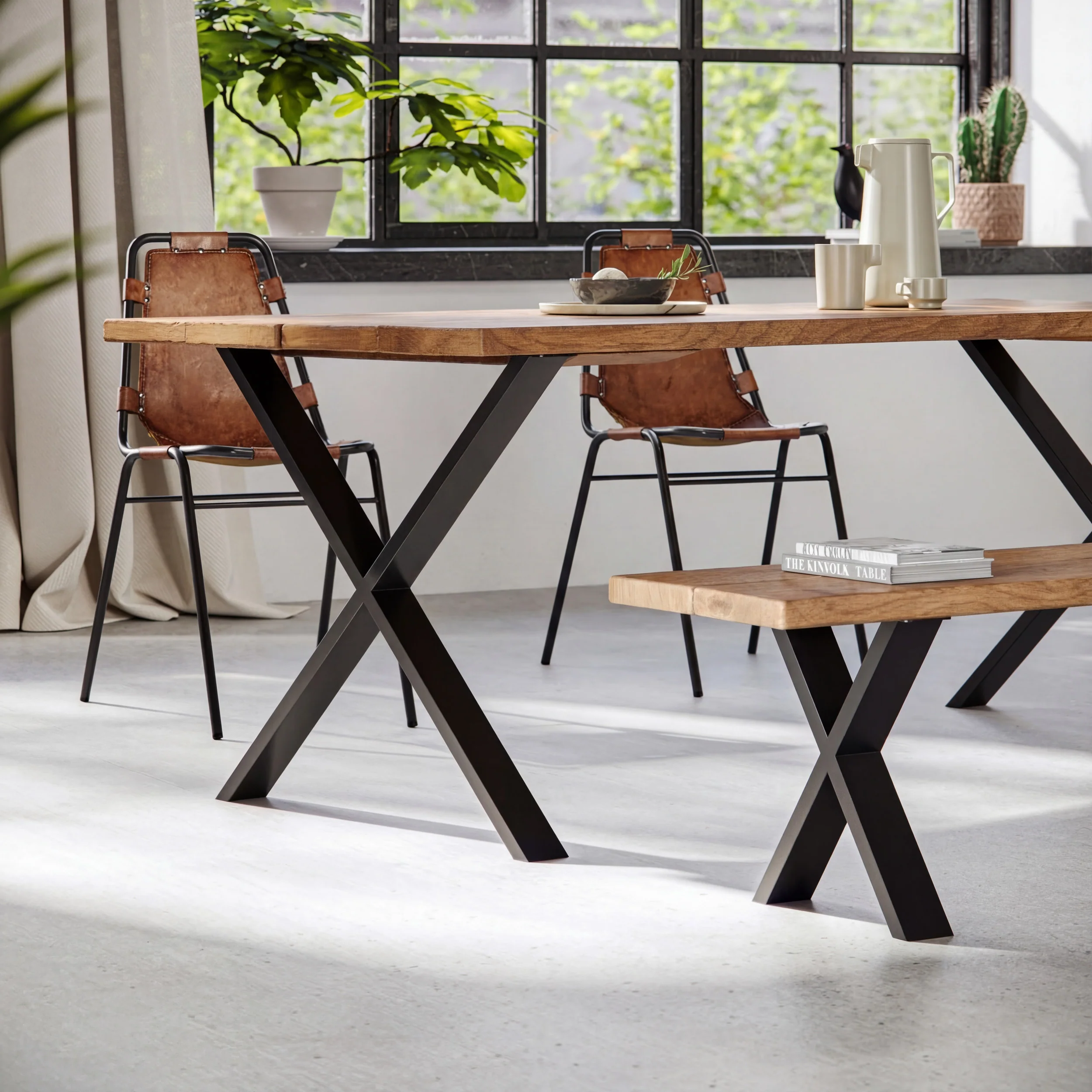X-Frame Industrial legs | 71cm Table Wide - Image 10