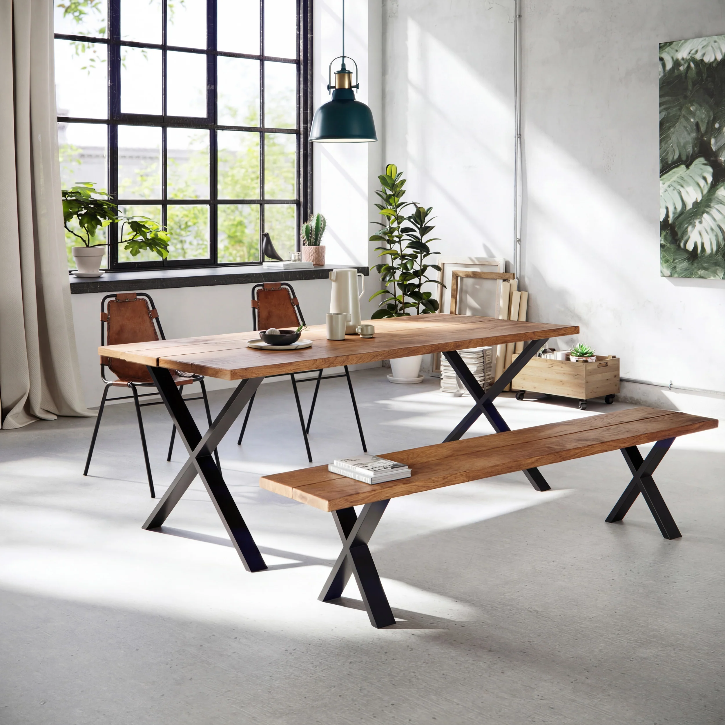 X-Frame Industrial legs | 71cm Table Wide - Image 11