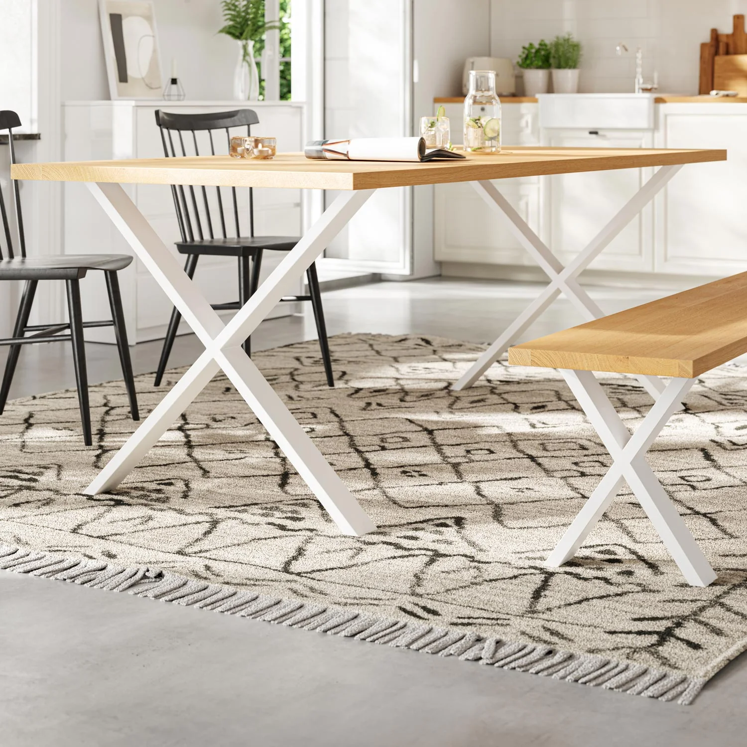 X-Frame Industrial legs | 71cm Table Wide - Image 13