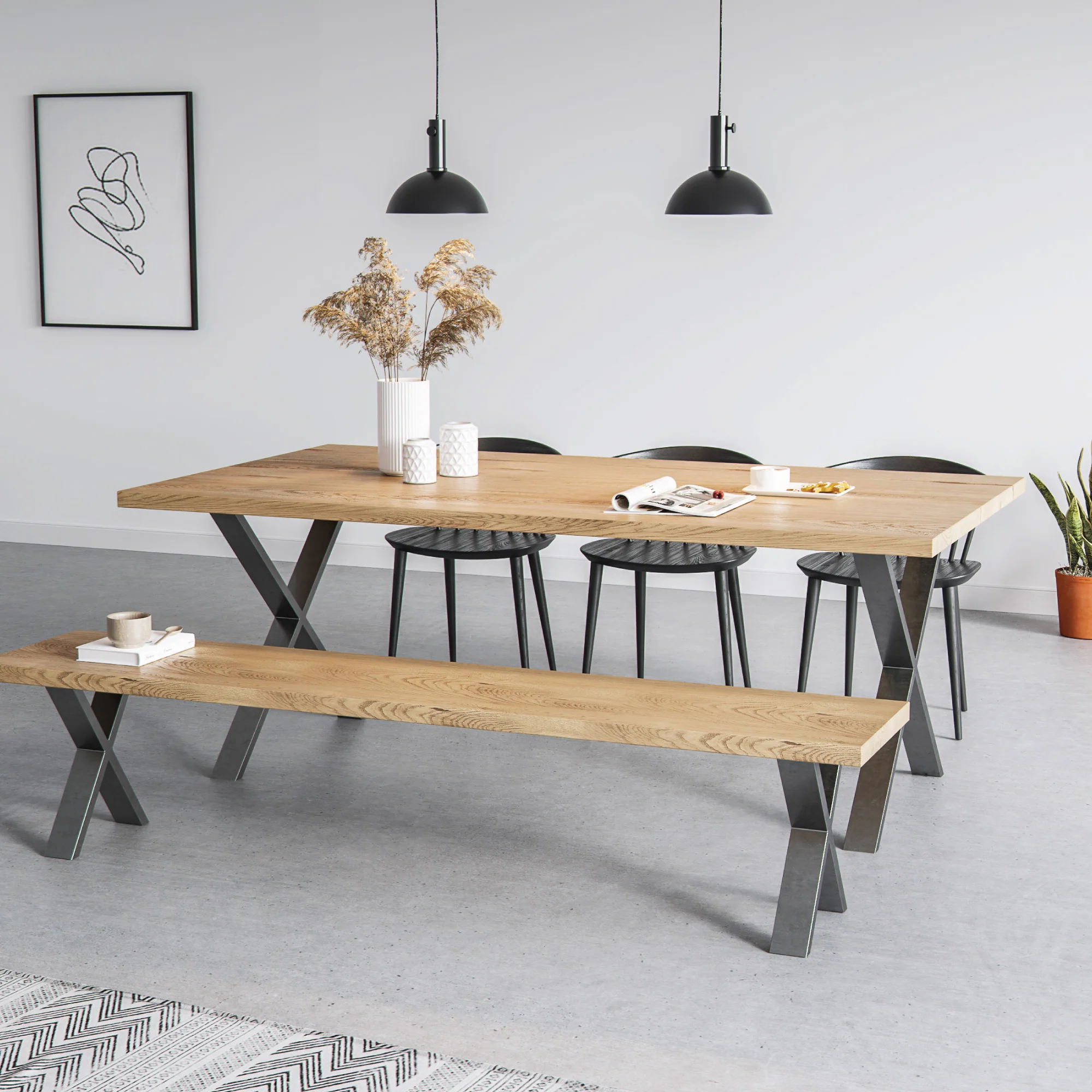 X-Frame Industrial legs | 71cm Table Wide - Image 8